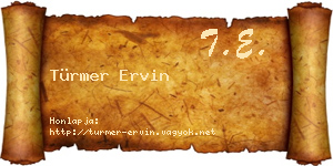Türmer Ervin névjegykártya