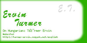 ervin turmer business card